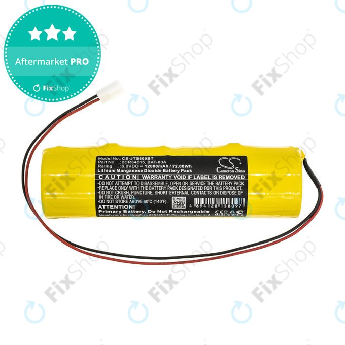 Batteria per Jablotron JA80A, Li-MnO2, 2CR34615, 12000mAh, 6V, HQ