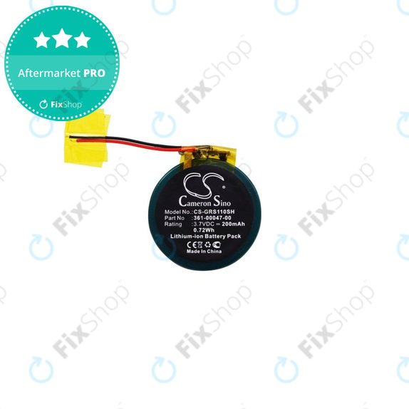 Batteria per Garmin Approach S1, S3 S4 Forerunner 110 210 S1 361-00047-00, Li-Ion, 200mAh, 3.7V, HQ