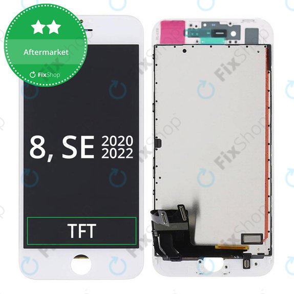 Schermo per iPhone 8, SE (2020), SE (2022), White, Vetro touch con cornice