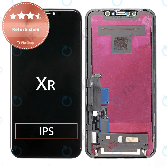 Schermo per iPhone XR, Vetro touch con cornice, Refurbished