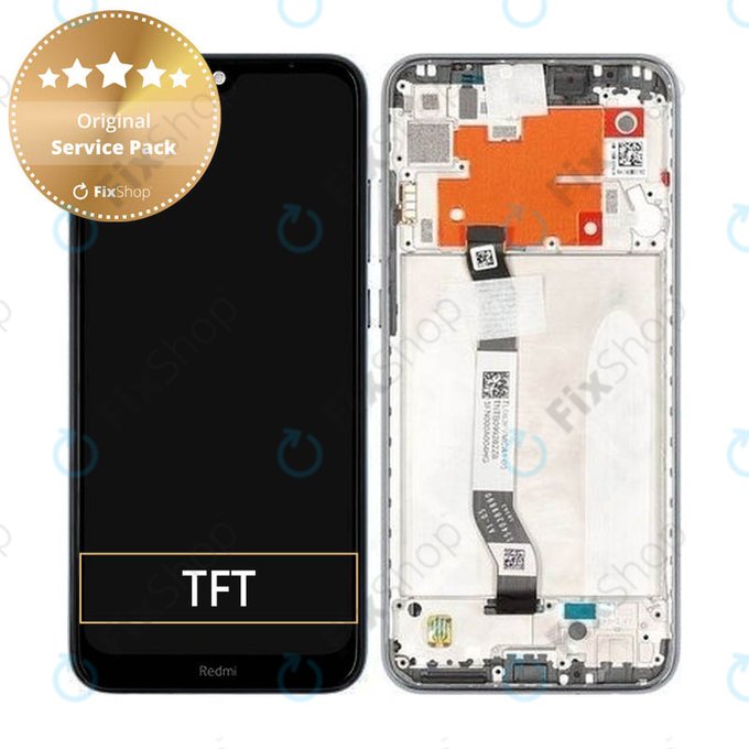 Schermo per Xiaomi Redmi Note 8T, Moonshadow Grey, Vetro touch con cornice, 5600040C3X00, Genuine Service Pack