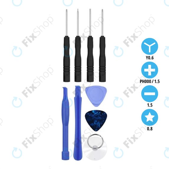 Kit strumenti base per assemblaggio telefoni cellulari 9 in 1, FixPremium