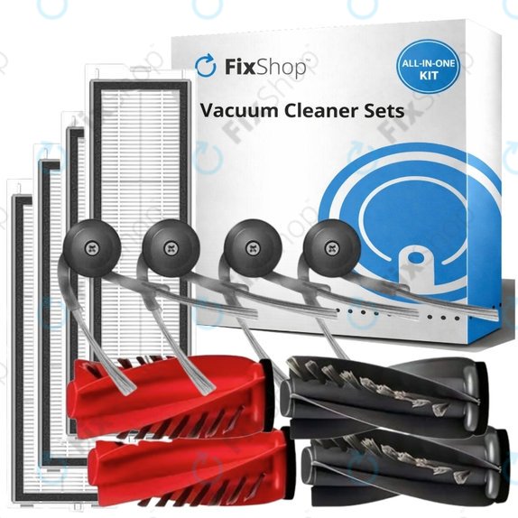 Set di ricambi per Xiaomi Roborock Qrevo, Qrevo Curv, Qrevo Edge, Qrevo 5AE (2x spazzola principale, 4x filtro, 4x spazzola laterale)