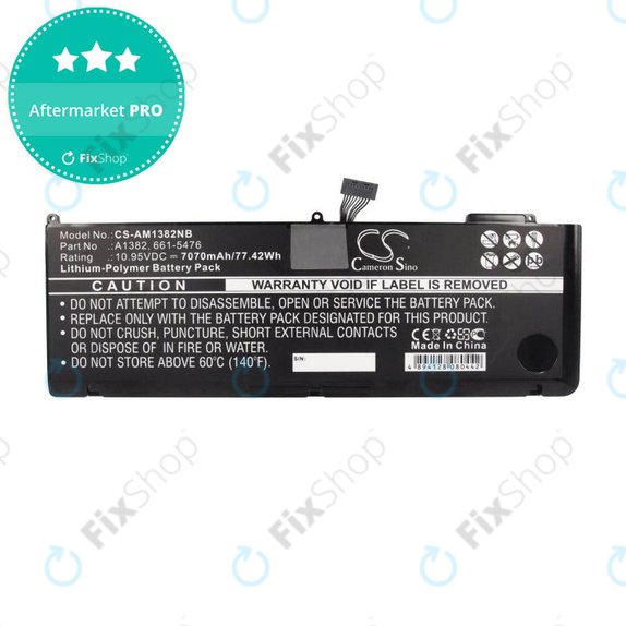 Batteria A1382 per MacBook Pro 15" A1286 (Early 2011 - Mid 2012), 7070mAh, HQ