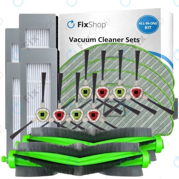 Set di ricambio per iRobot Roomba Combo 1138, Ecovacs Deebot Ozmo 930 (2x Spazzole principali, 4x Filtri, 4 coppie di spazzole laterali, 4x Panni per mocio)