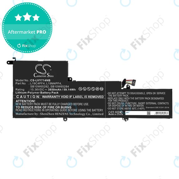 Batteria per Lenovo Yoga Slim 7, 14s, L19C4PF4, Li-Pol, 3850mAh, 15.36V, HQ