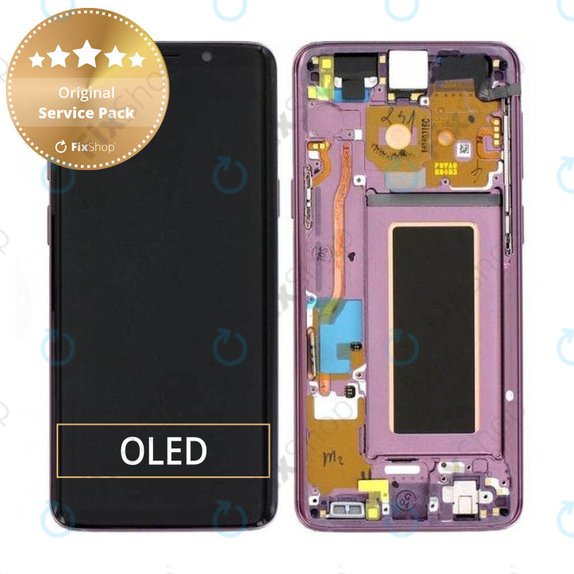 Schermo per Samsung S9 G960F, Lilac Purple, Vetro touch con cornice, GH97-21696B, GH97-21697B, Genuine Service Pack