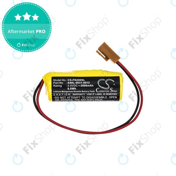 Batteria per GE Fanuc, Li-MnO2, A98L-0031-0012, 2000mAh, 3V, HQ