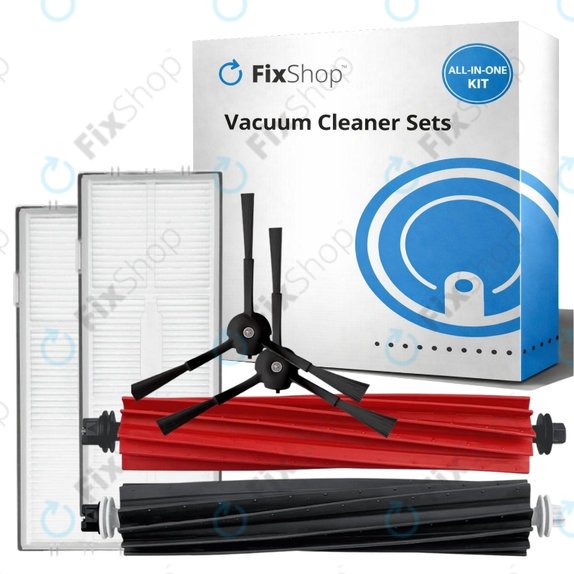 Set di ricambi per Xiaomi Roborock S8, S8+, S8 Pro Ultra (1 paio di spazzole principali, 2x filtro, 2x spazzola laterale - Black)