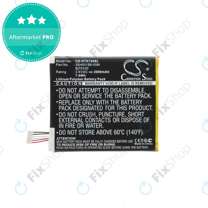 Batteria per HTC EVO One, 2000mAh, Li-Pol, 3.8 V, BJ75100, HQ