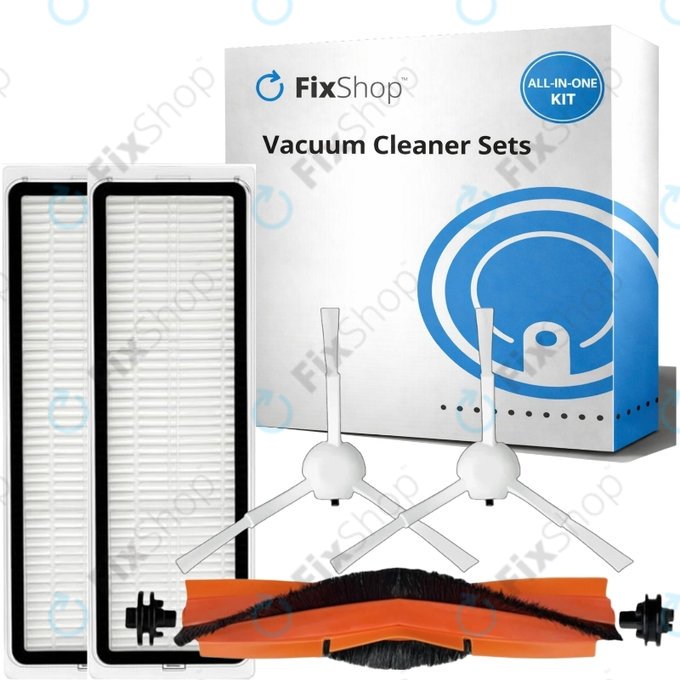 Set di ricambio per Xiaomi Mi Robot Vacuum S20+, S10+, X20+, X10+ (1x spazzola principale, 2x filtro, 2x spazzola laterale - White)