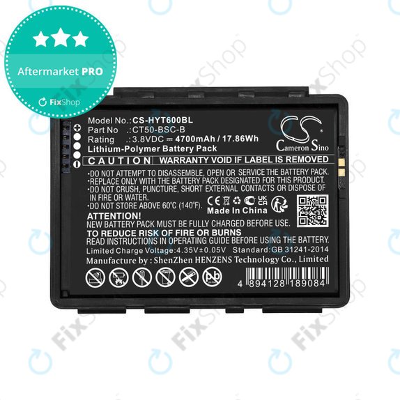 Batteria per Honeywell CT50, Dolphin CT60, CT50-BSC-B, Li-Pol, 4700mAh, 3.8V, HQ