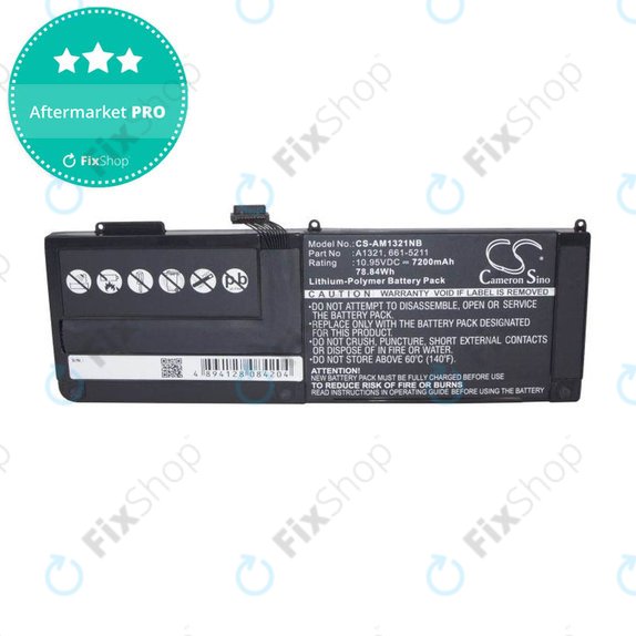 Batteria A1321 per MacBook Pro 15" A1286 (Mid 2009 - Mid 2010), 7200mAh, HQ
