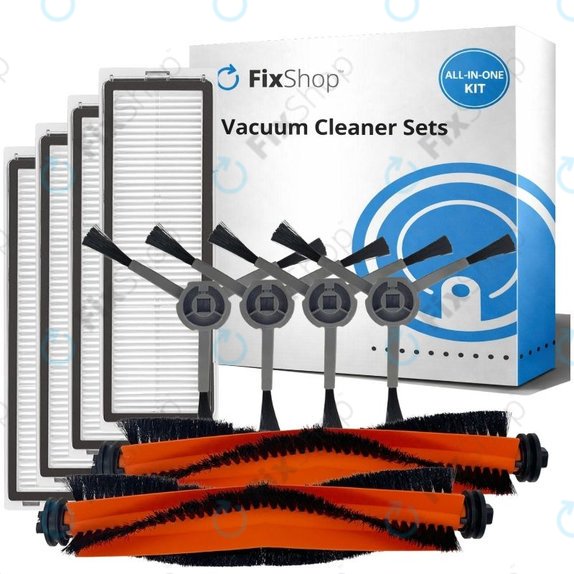 Set di ricambio per Xiaomi Dreame Bot L10 Pro, D9, D9 Pro, D9 Max, Trouver LDS (2x Spazzole principali, 4x Filtri, 4x Spazzole laterali)