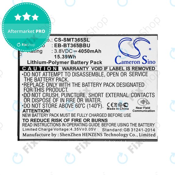 Batteria per Samsung Galaxy Tab Active 2 8.0", EB-BT365BBU, Li-Pol, 3.8V, 4050mAh, HQ