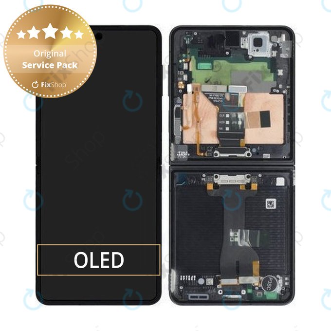 Schermo per Samsung Z Flip 7 F766B, Jetblack, Vetro touch con cornice, GH82-37581C, Genuine Service Pack