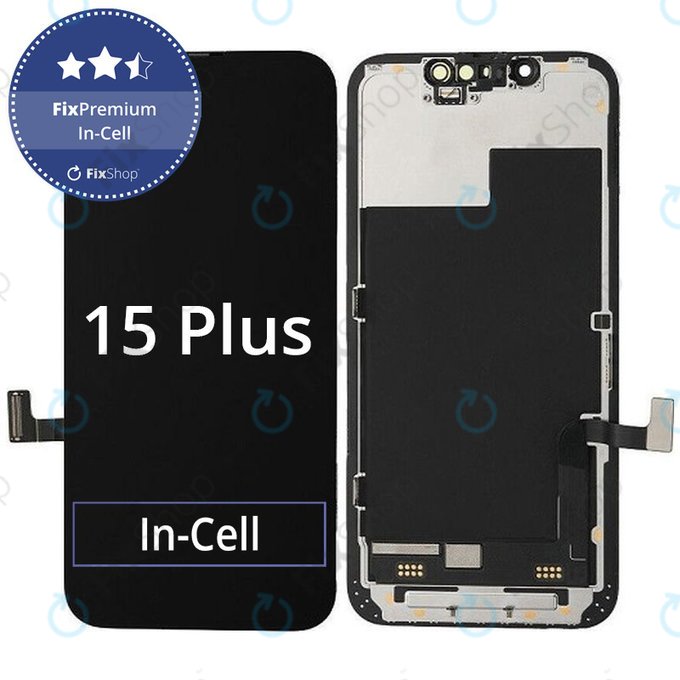 Schermo In-Cell FHD per iPhone 15 Plus, Vetro touch con cornice, FixPremium