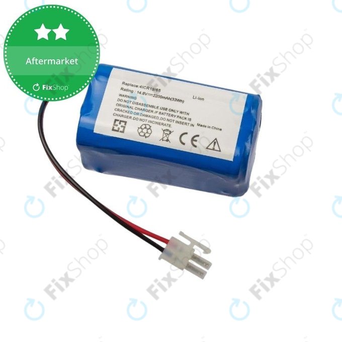 Batteria per Ecovacs Deebot CEN-seriess, CR-seriess, N79-seriess, X500-seriess, 4ICR19 65, Li-Ion, 2200mAh, 14.8V