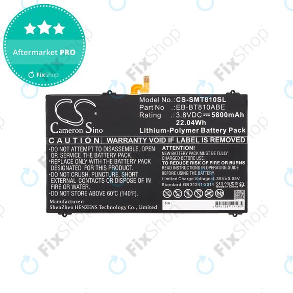 Batteria per Samsung Galaxy Tab S2, EB-BT810ABE, Li-Pol, 3.8V, 5800mAh, HQ