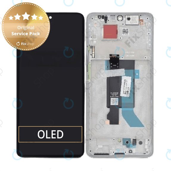 Schermo per Xiaomi Poco X7 24095PCADG, Silver, Vetro touch con cornice, 5600030O16P00, Genuine Service Pack