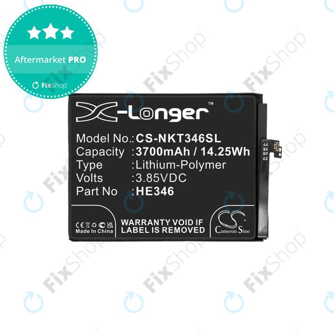 Batteria per Nokia 7 Plus, 3700mAh, Li-Pol, 3.85 V, HE346, HQ