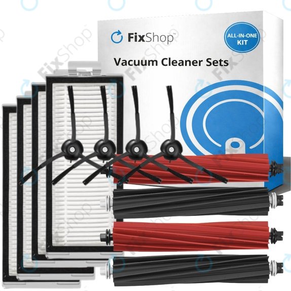 Set di ricambio per Xiaomi RobGoldck Q5 Pro, Q8 Max+ (2x spazzola principale, 4x filtro, 4x spazzola laterale - Black)