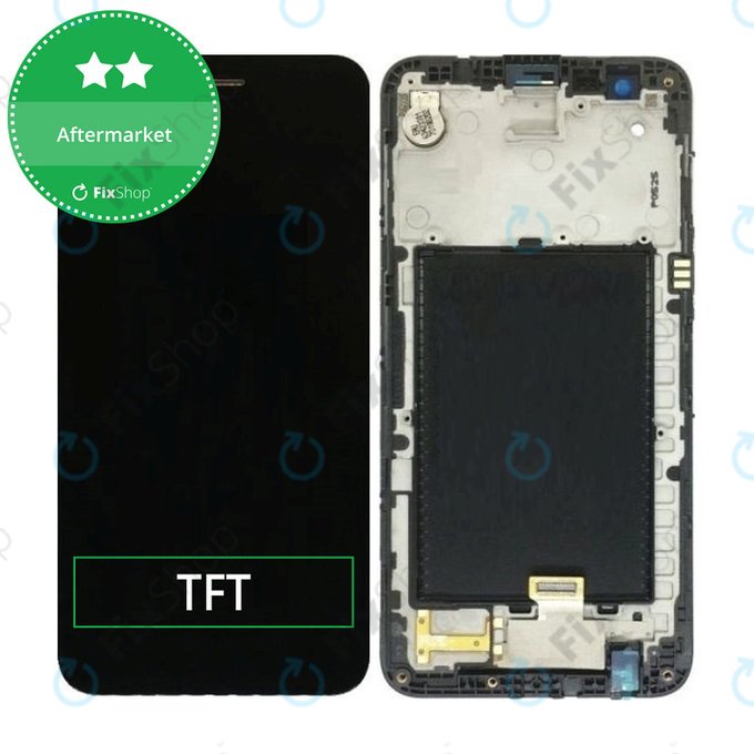 Schermo per LG K10 M250N (2017), Black, Vetro touch con cornice