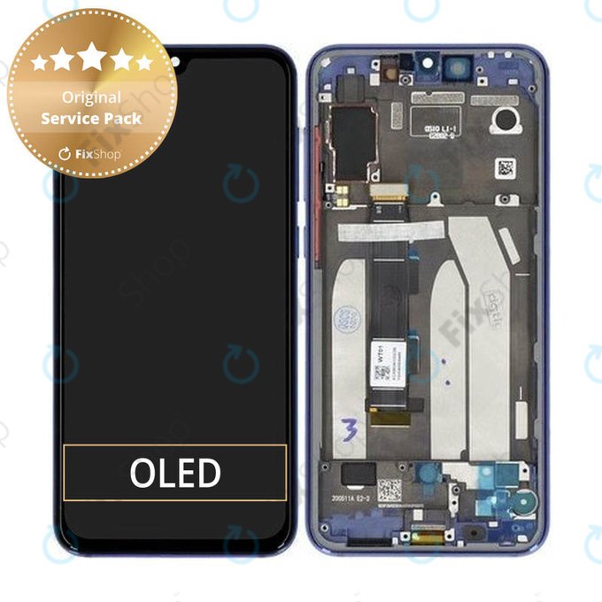 Schermo per Xiaomi Mi 9 SE, Ocean Blue, Vetro touch con cornice, 5610100210B6, Genuine Service Pack