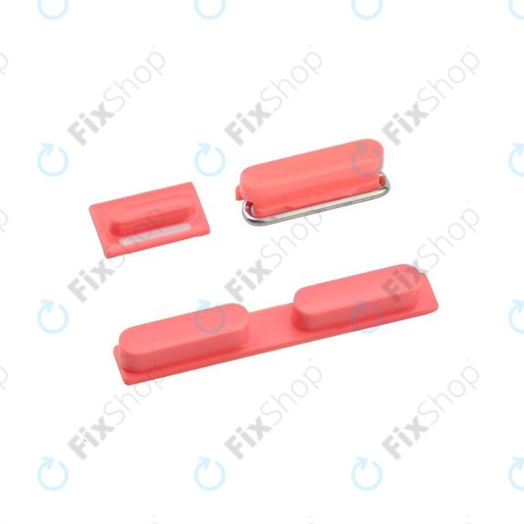Set pulsanti laterali accensione, volume e silenzioso per iPhone 5C, Red