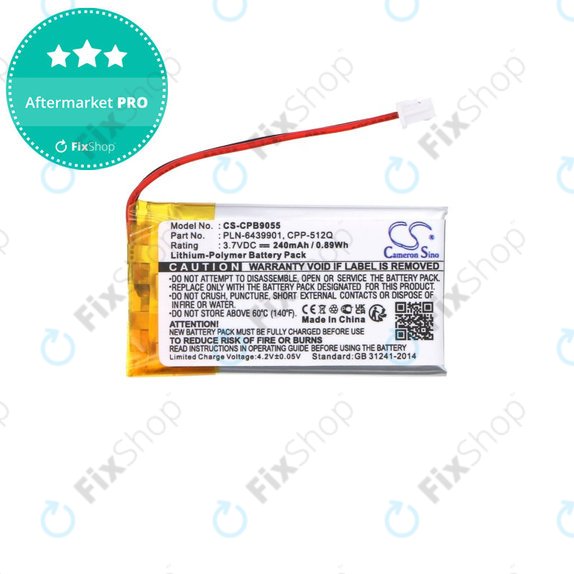 Batteria per Plantronics, Avaya, 65358-01, Li-Pol, 3.7V, 240mAh, HQ