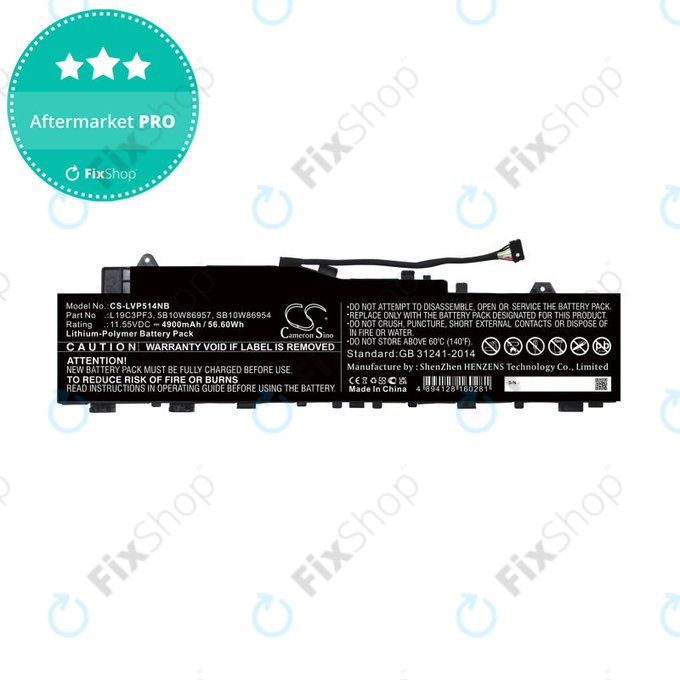 Batteria per Lenovo Ideapad 5 14, Xiaoxin Air 14 2020, 5B10W86957, Li-Pol, 4900mAh, 11.55V, HQ
