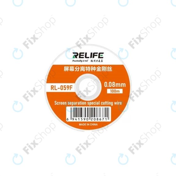 Filo per separazione display LCD 0,08 mm x 100 m, Relife RL-059F