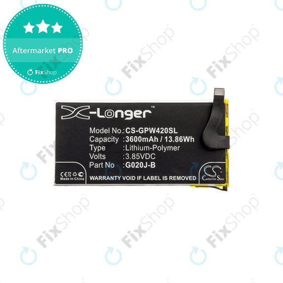 Batteria per Google Pixel 4 XL, 3600mAh, Li-Pol, 3.85 V, G020J-B, HQ