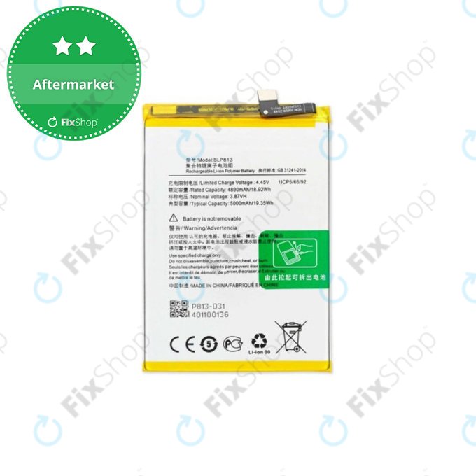 Batteria per OnePlus Nord CE 3 Lite, BLP813, 5000mAh