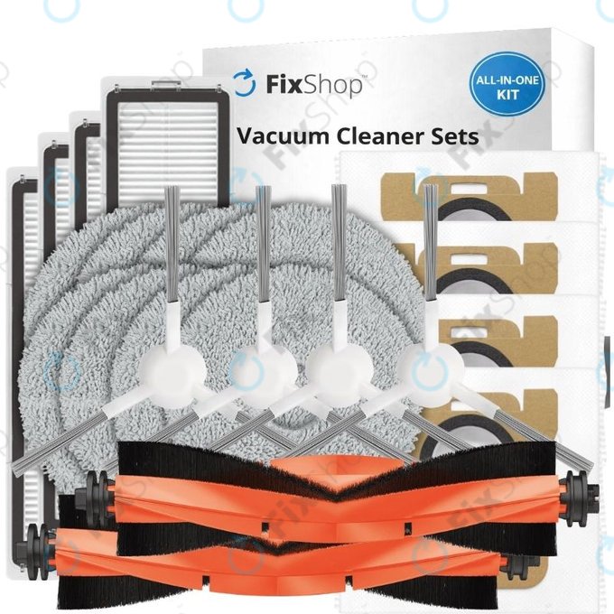 Set di ricambio per Xiaomi Robot Vacuum X10 (2x Spazzole principali, 4x Filtri, 4x Spazzole laterali, 4x Panni per mocio, 4x Sacchetti per la polvere)