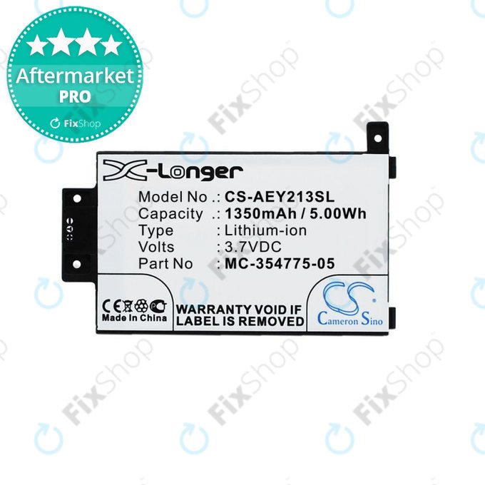 Batteria per Amazon Kindle Paperwhite 2013, 6th Gen, 6 2015, Touch 2013, MC-354775-05, 1350mAh, HQ