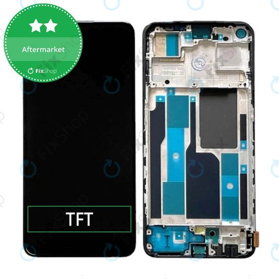 Schermo per Realme 9 Pro Plus RMX3392 RMX3393, Midnight Black, Vetro touch con cornice