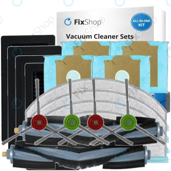 Set di ricambio per Yeedi Cube, CC (2x spazzola principale, 4x filtro, 4x spazzola laterale, 4x panno lavapavimenti)