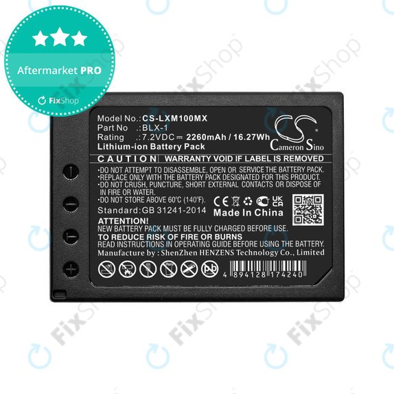 Batteria per Olympus OM SYSTEM OM-1, OM-1 Mirrorless, BLX-1, Li-Ion, 2260mAh, 7.2V, HQ
