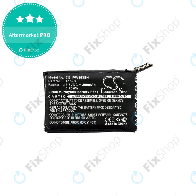 Batteria per Apple Watch 1 38 mm, 200mAh, Li-Pol, 3.8 V, A1578, HQ