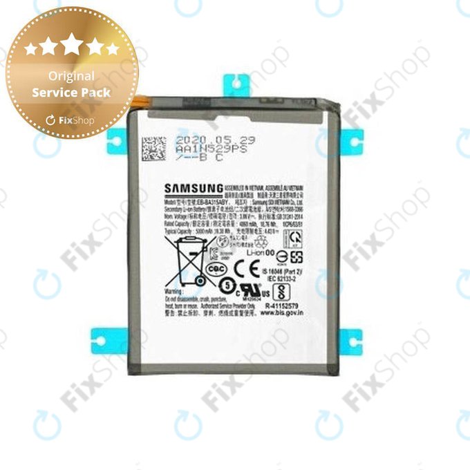 Batteria per Samsung A22 A225F, A31 A315F, A32 4G A325F, EB-BA315ABY, GH82-25567A, 5000mAh, Genuine Service Pack