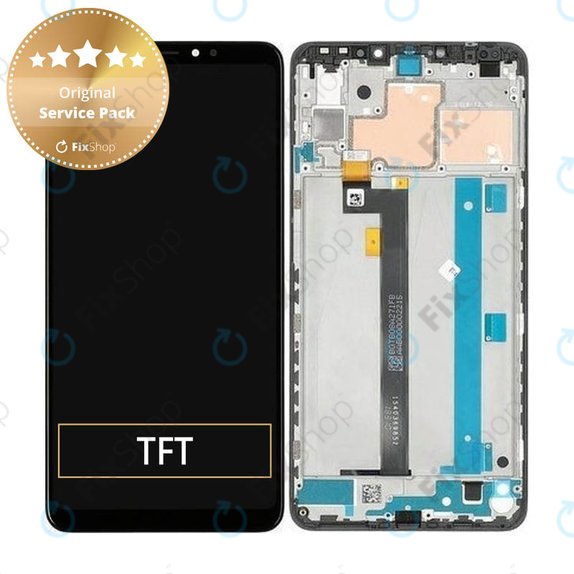 Schermo per Xiaomi Mi Max 3, Black, Vetro touch con cornice, 560610042033, Genuine Service Pack