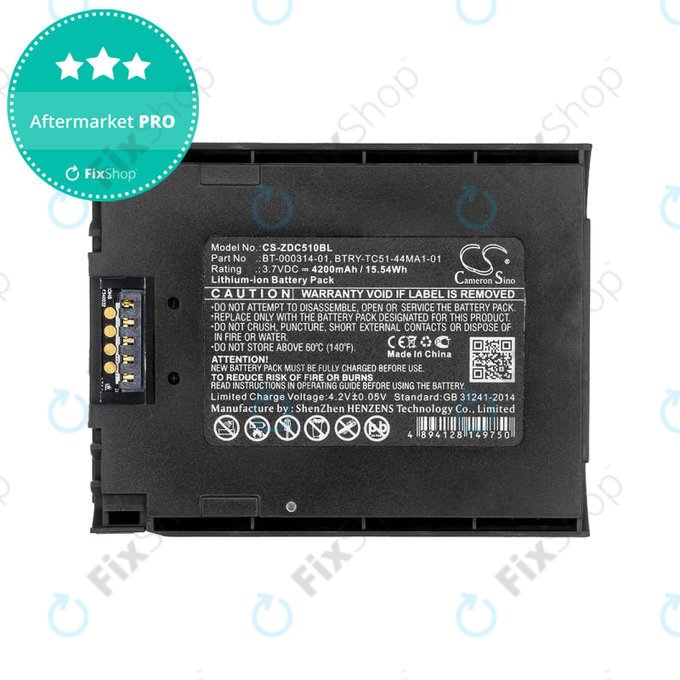 Batteria per Zebra Tc51, Tc52, Tc56, Tc57, BT-000314-01, Li-Ion, 4200mAh, 3.7V, HQ