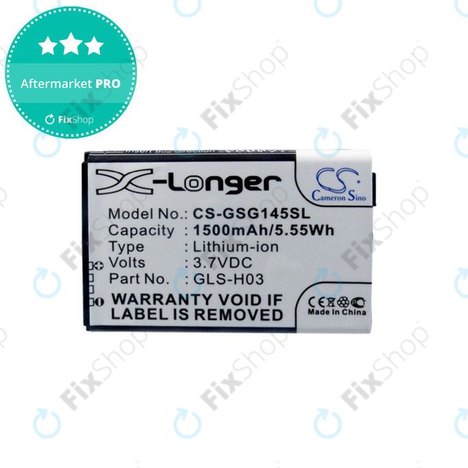 Batteria per Gigabyte GSmart G1345, GLS-H03, Li-Ion, 3.7V, 1500mAh, HQ