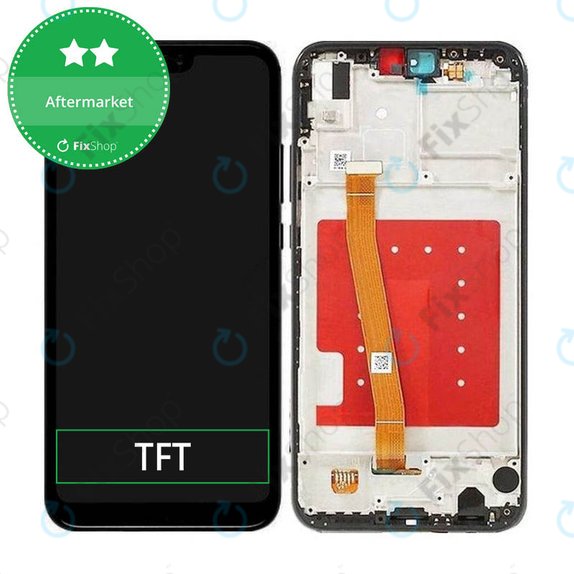 Schermo per Huawei P20 Lite, Black, Vetro touch con cornice