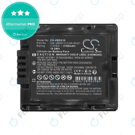 Batteria per Panasonic NV, PV, VDR, Hitachi DZ, BZ-BP14S, Li-Ion, 2160mAh, 7.4V, HQ
