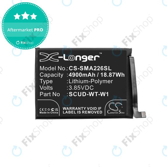 Batteria per Samsung A22 5G A226B, 4900mAh, Li-Pol, 3.85 V, SCUD-WT-W1, HQ