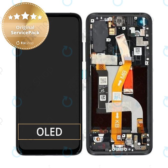 Schermo per Asus Zenfone 8 ZS590KS, Obsidian Black, Vetro touch con cornice, 90AI0061-R20010, Genuine Service Pack
