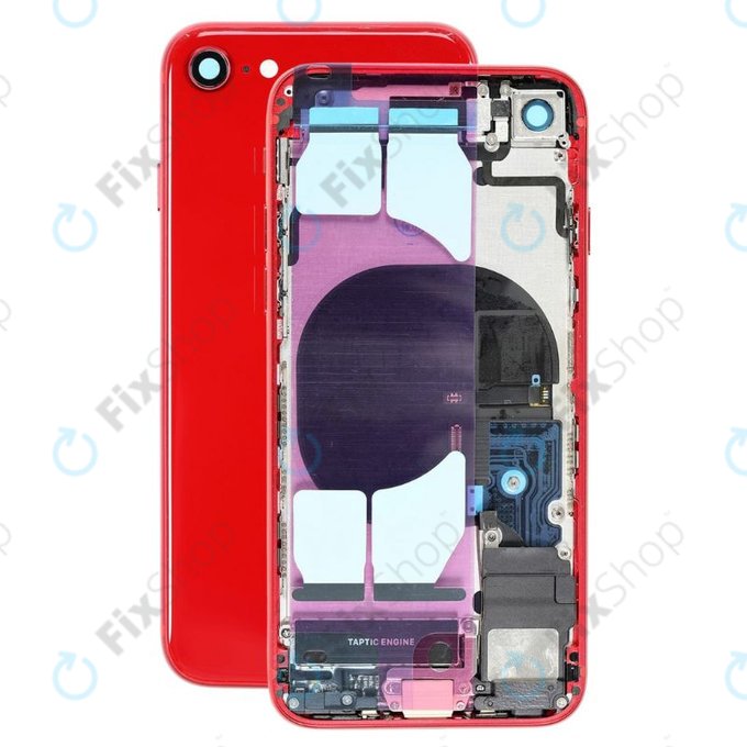 Scocca posteriore con piccoli componenti per iPhone 8, Red