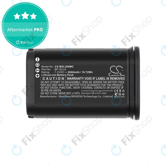 Batteria per Leica Q2, Q3, SL2, SL2s, BP-SCL6, Li-Ion, 2600mAh, 7.2V, HQ
